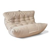 Aiire Fauteuil Pouf Salon Moderne - Pouffe Géant XXL pour 2 Personnes avec Remplissage - Idéal pour Lecture, Gaming ou Détente - Bean Bag Lit Enfant et Canapé Adulte pour Chambre Beige