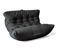 Aiire Fauteuil Pouf Salon Moderne - Pouffe Géant XXL pour 2 Personnes avec Remplissage - Idéal pour Lecture, Gaming ou Détente - Bean Bag Lit Enfant et Canapé Adulte pour Chambre Noir