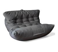 Aiire Fauteuil Pouf Salon Moderne - Pouffe Géant XXL pour 2 Personnes avec Remplissage - Idéal pour Lecture, Gaming ou Détente - Bean Bag Lit Enfant et Canapé Adulte pour Chambre Gris Foncé