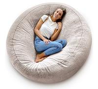 Aiire Housse de Pouf Geant XXL - Bean Bag Chair sans Remplissage pour Décoration de la Chambre Ado, Jeune ou Adulte - Pouffe Salon ou Grand Coussin de Sol Beige