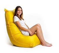 Aiire Pouf de salon moderne avec rembourrage inclus - Design ergonomique ultra flexible en lycra lavable - Pouf poire pour enfant, adolescent ou adolescent pour chambre - Bean Bag Chair Jaune