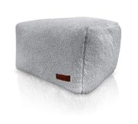 Aiire Pouf Repose Pied Salon en Mouton [50x40x30 cm] - Fauteuil Repose Pieds Design avec Remplissage pour Decoration Chambre Ado ou Adulte - Tabouret Pieds Canapé Interieur Gris