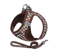 AIITLE Ensemble Harnais et Laisse pour Chien Easy Walk, Maille Respirante, Harnais d'extérieur Anti-évasion pour Chiens de Taille Moyenne, Chocolat L