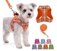 AIITLE Harnais anti-traction pour chien - Taille moyenne - Orange - Taille | Filet d'air respirant, design avec fermeture , facile à mettre et à enlever, réfléchissant, sans traction lors de la
