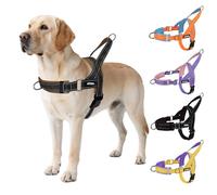 AIITLE Harnais Tactique Anti-évasion amélioré pour Chien, réglable au Cou et à la Poitrine, Harnais avec poignée rembourrée Souple, Facile à Dresser pour Les très Grandes Tailles Noir-Brun XL