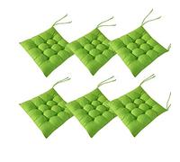 AIITLLYNA 6 Coussins de Chaise - Uni avec Sangles pour Un Maintien sûr Coussin pour Salon de Jardin 40x40cm pour Un Maintien sûr pour l'intérieur et l'extérieur (Vert)