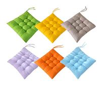 AIITLLYNA 6 Coussins de Chaise - Uni avec Sangles pour Un Maintien sûr Coussin pour Salon de Jardin 40x40cm pour Un Maintien sûr pour l'intérieur et l'extérieur (Combinaison de Couleurs B)