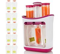 AIITLLYNA Infantino Machine de remplissage de pochettes, station de compression, nourriture complémentaire pour bébé, avec 10 pochettes jetables, pour aliments liquides et semi-solides