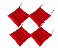 AIITLLYNA Lot de 4 Coussins de Chaise 40 x 40 cm,Coussins de Chaises Carrés,Différents Coloris pour Jardin terrasse Salle à Manger (Rouge)
