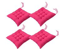 AIITLLYNA Lot de 4 Coussins de Chaise 40 x 40 cm,Coussins de Chaises Carrés,Différents Coloris pour Jardin terrasse Salle à Manger (Rose Rouge)