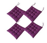 AIITLLYNA Lot de 4 Coussins de Chaise 40 x 40 cm,Coussins de Chaises Carrés,Différents Coloris pour Jardin terrasse Salle à Manger (Violet foncé)