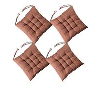 AIITLLYNA Lot de 4 Coussins de Chaise 40 x 40 cm,Coussins de Chaises Carrés,Différents Coloris pour Jardin terrasse Salle à Manger (Marron)