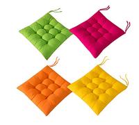 AIITLLYNA Lot de 4 Coussins de Chaise 40 x 40 cm,Coussins de Chaises Carrés,Différents Coloris pour Jardin terrasse Salle à Manger (Combinaison de Couleurs A)