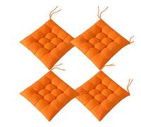 AIITLLYNA Lot de 4 Coussins de Chaise 40 x 40 cm,Coussins de Chaises Carrés,Différents Coloris pour Jardin terrasse Salle à Manger (Orange)