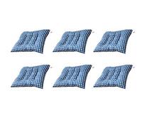 AIITLLYNA Set de 6 Coussins D'assise Et de Chaise,Coussin de Chaise avec Attache - Ldéal pour Intérieur Et térieur - 40x40x7 cm (Bleu)