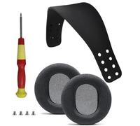 Aiivioll Coussinets de rechange en gel + bandeau en silicone pour casque Audeze Maxwell, coussinets de rechange en gel rafraîchissant et mousse souple (noir)