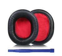 Aiivioll Coussinets de rechange WS660BT compatibles avec les écouteurs Bluetooth sans fil ATH-WS660BT - Mousse à mémoire de forme en cuir protéiné - Confortable et durable (noir rouge)