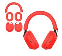 Aiivioll Lot de 3 housses anti-transpiration pour casque Sony WH-1000XM5, coussinets d'oreille/bandeau, résistantes à la transpiration et facilement lavables (rouge)