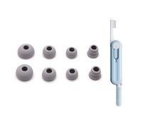 Aiivioll Lot de 8 embouts de rechange en silicone avec stylet de nettoyage multifonction 5 en 1 compatible avec les écouteurs sans fil Beats Powerbeats 2/3 (gris)
