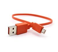Aiivioll Micro USB compatible JBL Flip 2/3/4, Charge 2/3, Pulse2, pour haut-parleur Logitech UE Boom 22 AWG téléphones Android plat de rechange Micro Câble rapide (25 cm/Orange)