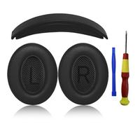 Aiivioll QC35 Remplacer Les Coussinets Compatible avec Bose QuietComfort 35 QC35 II QC45 QC45 QCSE Les écouteurs,Accessoires de Casque Doux et Confortable (Noir)