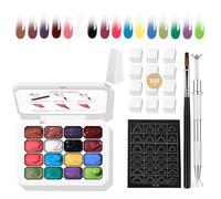 AIJIMEI 16 Ombre gel nail polish, realizing gradual ombregel effect, easy to use, durable, French DIY nail polish, suitable for nail lovers gelombre (set2)