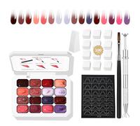 AIJIMEI 16 Ombre gel nail polish, realizing gradual ombregel effect, easy to use, durable, French DIY nail polish, suitable for nail lovers gelombre(set6)