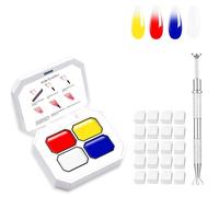 AIJIMEI Colorful Ombre Gel Set With 4 Brilliant Colors With 100pcs Nail Sponges & Grabbing Pen,Ombre Nail Polish Glitter And Eye-Catching For Women Essential Nail Art Tool(A10)