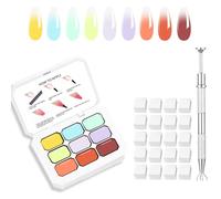 AIJIMEI Gentle Color Gradient Painting Gel 9 Colors Ombre Gel Paired With 100PCS Nail Sponges & Grabbing Pen Soft And Easy To Shoot Even Beginners DIY Handle Ombre Nail Polish(A5)