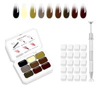 AIJIMEI Gradient Painting Gel 9 Colors Ombre Gel Nail Polish With 100PCS Nail Sponges & Grabbing Pen Soft And Easy To Shoot For Acrylic Nails And Natural Nails,French Manicure DIY Nail Art(A6)