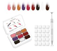 AIJIMEI Ombre Nail Polish Professional Gradient Nail Art 9 Color Pat Painting Gel With 100PCS Nail Sponges & Grabbing Pen For Efficient Completion Of Painting Gel For Nail Art Complex Design