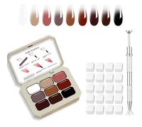 AIJIMEI Ombre Nail Polish Professional Gradient Nail Art 9 Color Pat Painting Gel With 100PCS Nail Sponges & Grabbing Pen For Efficient Completion Of Painting Gel For Nail Art Complex Design(A1)