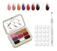 AIJIMEI Simple Basic Gradient Nail Polish Adhesive 9-Color Versatile Combination For Daily Nail Art, Quickly Adapted To Various Ombre Nail Polish Styles(A3)
