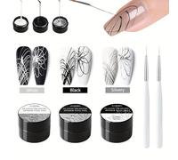 AIJIMEI Spider Nail Gel Polish Artistic Designs Spider Gel, Paint Wire Long Lasting Spider, Drawing Polish for Line Outstanding effect Nail Art Enthusiasts Design Nail Painting(3colour)
