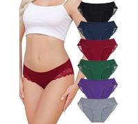 Aijolen Culotte en Coton Femme Slip Dentelle sous-Vêtements Confort Dim Culottes Bikini Mi-Taille Hipster Panties Respirantes Multipack S-XXL