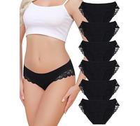 Aijolen Culotte en Coton Femme Slip Dentelle sous-Vêtements Confort Dim Culottes Bikini Mi-Taille Hipster Panties Respirantes Multipack S-XXL