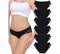 Aijolen Culotte en Coton Femme Slip Dentelle sous-Vêtements Confort Dim Culottes Bikini Mi-Taille Hipster Panties Respirantes Multipack S-XXL