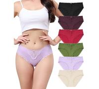 Aijolen Culotte Femme Slip Dim Femme Dentelle Culottes et Slips Taille Basse sous-Vêtements Feminins Confort Bikini Hipster Panties Multipack S-XL