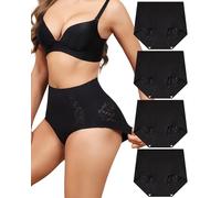 Aijolen Culotte Femme Taille Haute sans Couture Slips Invisibles Dentelle sous-Vêtements Elasticité Hipster Panties Seamless Slip Dim Culottes Lot de 4