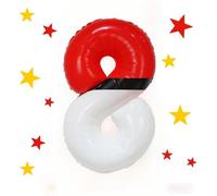 Aijoso Ballons rouges et blancs en forme de chiffre 8 pour enfants - 101,6 cm