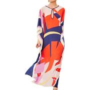 AiJump Femmes Été Coton Kaftan Cache-maillot Sarong Robe de Plage Soleil pour Maillot de Bain Bikini Cover Up, Orange, Taille unique