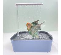 AIJUSSS Baignoire pour perruches, Fontaine Automatique pour Oiseaux, Baignoire pour Oiseaux, Douche multifonctionnelle pour Oiseaux avec Plusieurs robinets, boîte de Bain pour perroquets
