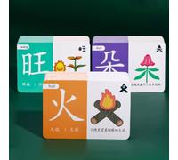 AIJUSSS Carte d'alphabétisation Chinoise, Symboles pictographiques hiéroglyphiques, Cartes mémoire Flash d'apprentissage du Chinois, Apprentissage des caractères Mandarin pour Les débutants