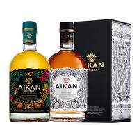 Aikan Coffret Cadeau Whisky Intense et Fine Rhum Barrels 41,5% Vol. 1,4L