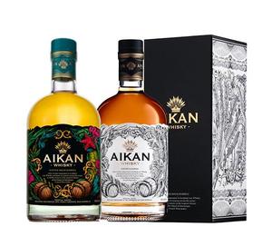 Aikan Coffret Cadeau Whisky Intense et Fine Rhum Barrels 41,5% Vol. 1,4L