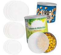 AIKANJA Home | Couvercles pour boîtes - 12 pièces, couvercles en 4 tailles, couvercle universel en plastique transparent pour boîtes d'aliments/aliments pour animaux 400g / 800g