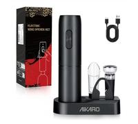 AIKARO - Tire-bouchon Électrique, Ouvre-bouteilles de Vin Automatique, Rechargeable (Set B)