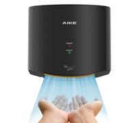AIKE Air Wiper Sèche-Mains Compact, Séchage Rapide, 1400W 220V, Branchez & Utilisez, sans Papier & sans Contact pour Sanitaires Publics, AK2630S (Noir)