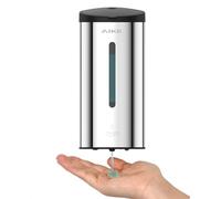 AIKE AK1205E Distributeur de Savon Automatique Mural, Capacité Importante en Acier Inoxydable pour Salle à Manger et Toilettes