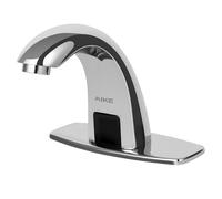 AIKE AK7500 Robinet Sans Contact Salle de Bain, Robinet Automatique à Capteur Monotrou avec Plaque de Recouvrement pour Toilettes Commerciales, Chrome